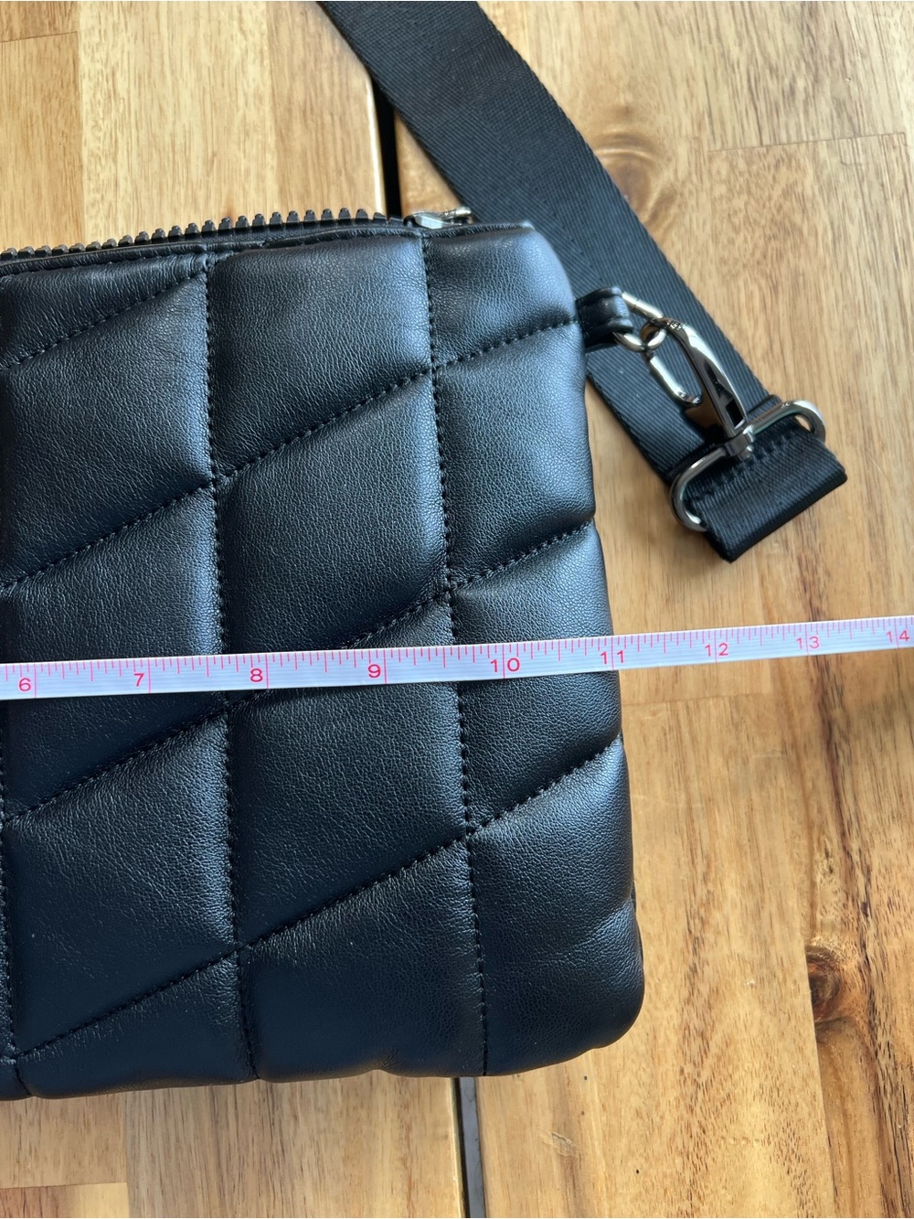 Sondra Roberts Squared Black Quilted Crossbody Bag Puffer Style - Picture 7 of 8